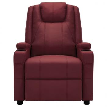 Massagesessel Elektrisch Weinrot Kunstleder