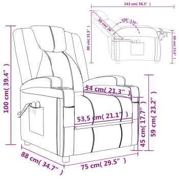 Massagesessel Elektrisch Weinrot Kunstleder