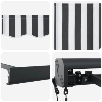 Markise Einziehbar Anthrazit und Weiß 4,5x3 m Stoff & Aluminium