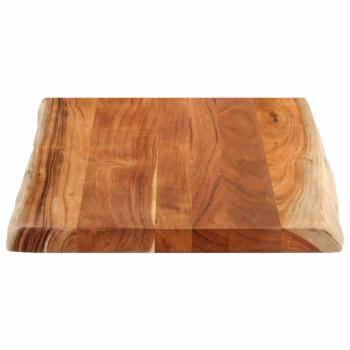 Tischplatte 90x60x2,5 cm Rechteckig Massivholz Akazie Baumkante