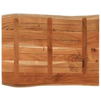 Tischplatte 90x60x2,5 cm Rechteckig Massivholz Akazie Baumkante