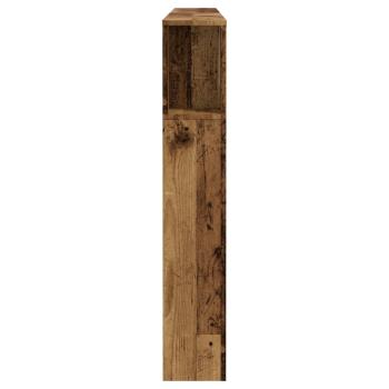 Kopfteil mit Ablagen Altholz-Optik 180x18,5x102,5 cm