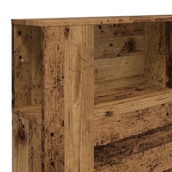 Kopfteil mit Ablagen Altholz-Optik 180x18,5x102,5 cm