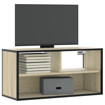 ARDEBO.de - TV-Schrank Sonoma-Eiche 80x31x39,5 cm Holzwerkstoff und Metall