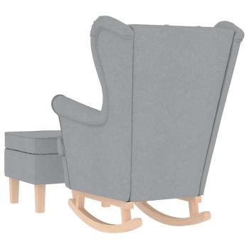 Schaukelsessel mit Hocker Hellgrau Stoff