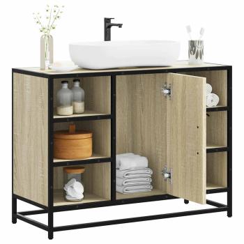 ARDEBO.de - Waschbeckenunterschrank Sonoma-Eiche 80x33x60 cm Holzwerkstoff