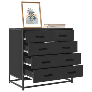 ARDEBO.de - Schubladenschrank Schwarz 70x41x70 cm Holzwerkstoff