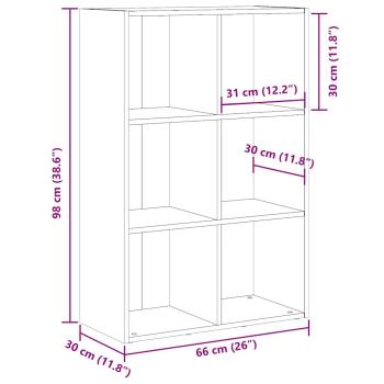 Bücherregal/Sideboard Altholz-Optik 66x30x98 cm Holzwerkstoff