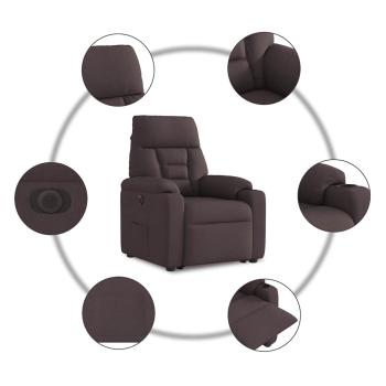 Relaxsessel mit Aufstehhilfe Elektrisch Dunkelbraun Stoff