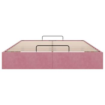 Ottoman-Bett ohne Matratze Rosa 140x190 cm Samt