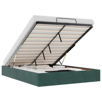 Ottoman-Bett ohne Matratze Dunkelgrün 140x200 cm Samt