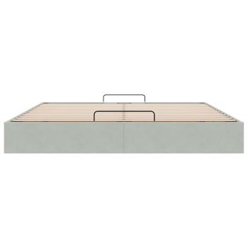 Ottoman-Bett ohne Matratze Hellgrau 180x200 cm Samt