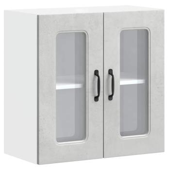 Küchen-Hängeschrank mit Glastür Kalmar Betongrau Holzwerkstoff