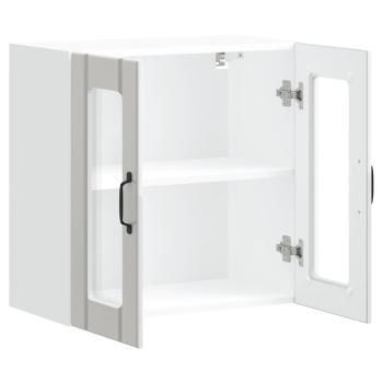 Küchen-Hängeschrank mit Glastür Hochglanz-Weiß Holzwerkstoff
