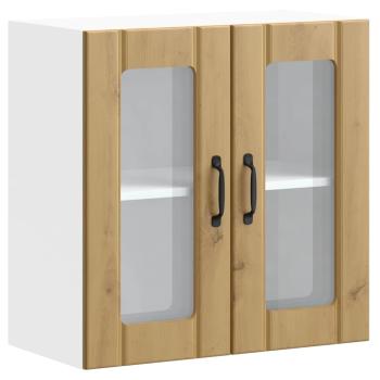 Küchen-Hängeschrank mit Glastür Artisan-Eiche Holzwerkstoff