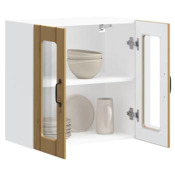 Küchen-Hängeschrank mit Glastür Artisan-Eiche Holzwerkstoff