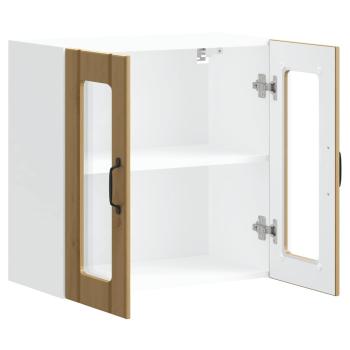 Küchen-Hängeschrank mit Glastür Artisan-Eiche Holzwerkstoff