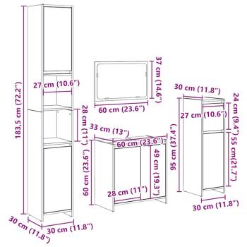 4-tlg. Badmöbel-Set Artisan-Eiche Holzwerkstoff
