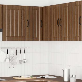 Küchen-Eckhängeschrank Lucca Braun Eichen-Optik Holzwerkstoff
