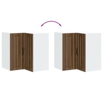 Küchen-Eckhängeschrank Lucca Braun Eichen-Optik Holzwerkstoff