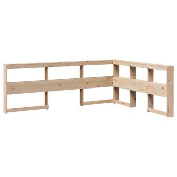 Kopfteil mit Bücherregal L-Form 160 cm Massivholz Kiefer