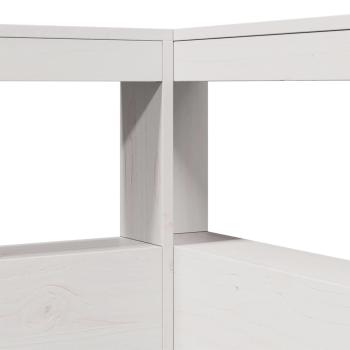 Kopfteil mit Bücherregal L-Form Weiß 80 cm Massivholz Kiefer