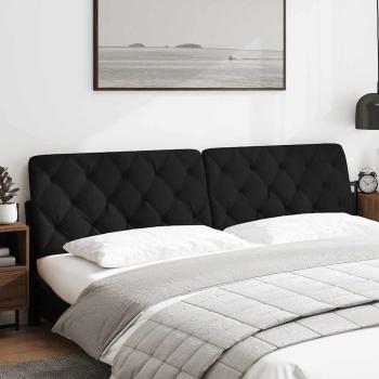 Kopfteil-Kissen Schwarz 200 cm Stoff