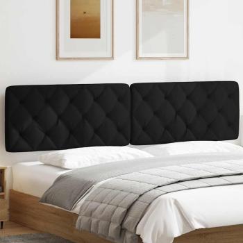 Kopfteil-Kissen Schwarz 200 cm Stoff
