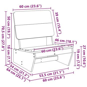 Gartenstühle 2 Stk. 60x64x70,5 cm Massivholz Douglasie