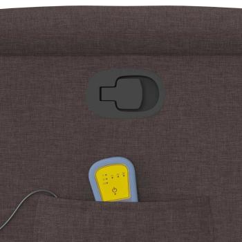 Massagesessel mit Aufstehhilfe Dunkelbraun Stoff