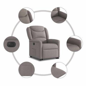 Relaxsessel mit Aufstehhilfe Elektrisch Taupe Stoff