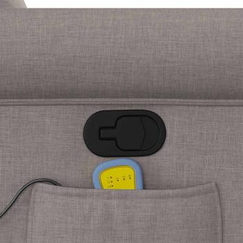 Massagesessel mit Aufstehhilfe Taupe Stoff