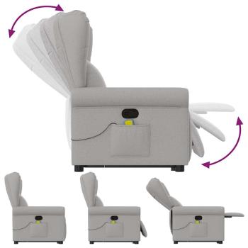 Massagesessel mit Aufstehhilfe Wolkengrau Stoff