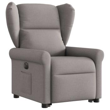 Relaxsessel mit Aufstehhilfe Elektrisch Taupe Stoff