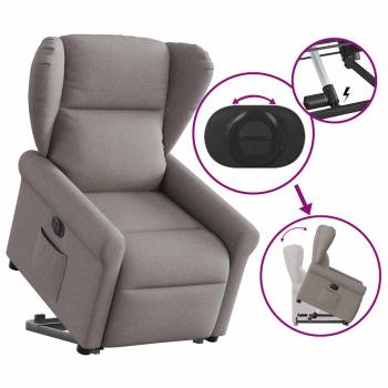 Relaxsessel mit Aufstehhilfe Elektrisch Taupe Stoff