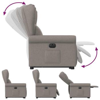 Relaxsessel mit Aufstehhilfe Elektrisch Taupe Stoff