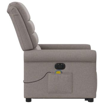 ARDEBO.de - Elektrischer Massagesessel mit Aufstehhilfe Taupe Stoff