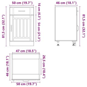 Küchen-Unterschrank Lucca Räuchereiche Holzwerkstoff