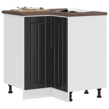 ARDEBO.de - Küchen-Eckunterschrank Lucca Schwarz Holzwerkstoff