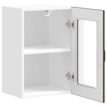 Küchen-Hängeschrank mit Glastür Lucca Braun Eichen-Optik