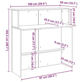 Empfangstheke Weiß 100x50x103,5 cm Holzwerkstoff