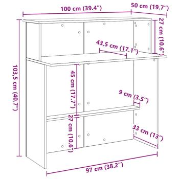 Empfangstheke Artisan-Eiche 100x50x103,5 cm Holzwerkstoff