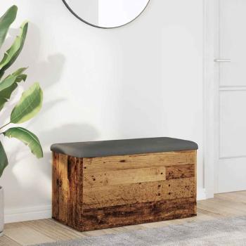 ARDEBO.de - Sitzbank mit Stauraum Altholz-Optik 82x42x45 cm Holzwerkstoff