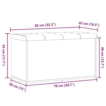 Sitzbank mit Stauraum Altholz-Optik 82x42x45 cm Holzwerkstoff