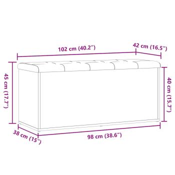 Sitzbank mit Stauraum Artisan-Eiche 102x42x45 cm Holzwerkstoff