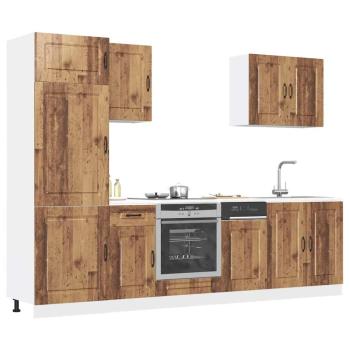 ARDEBO.de - 7-tlg. Küchenschrank-Set Kalmar Altholz-Optik Holzwerkstoff