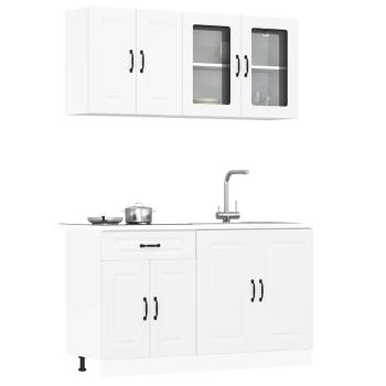 ARDEBO.de - 4-tlg. Küchenschrank-Set Kalmar Weiß Holzwerkstoff