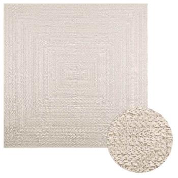 ARDEBO.de - Teppich ZIZUR Creme 200x200 cm Jute-Optik Indoor und Outdoor