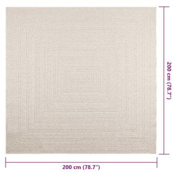 Teppich ZIZUR Creme 200x200 cm Jute-Optik Indoor und Outdoor