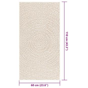 Teppich ZIZUR Creme 60x110 cm Jute-Optik Indoor und Outdoor